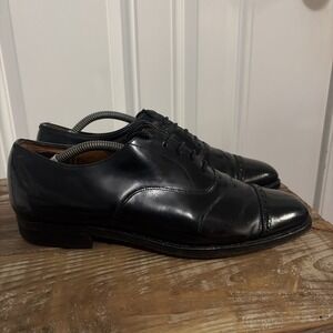Vintage Church's English Black All Leather Cap-toe Dress Oxfords Men's Sz 8